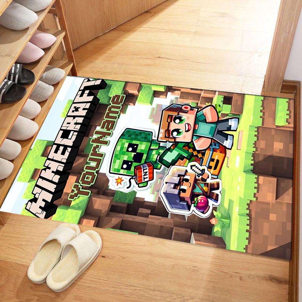 Minecraft 43 Personalized Name Carpet Perfect for Study room Balcony Game Room Living Rooms Antislip Carpet Anime Office Decor