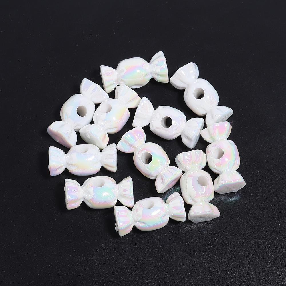 10pcs 29x12mm Candy Shape Acrylic Beads Colorful Sweets Loose Bead For Jewelry Making DIY Bracelet Necklace Keychain Accessories