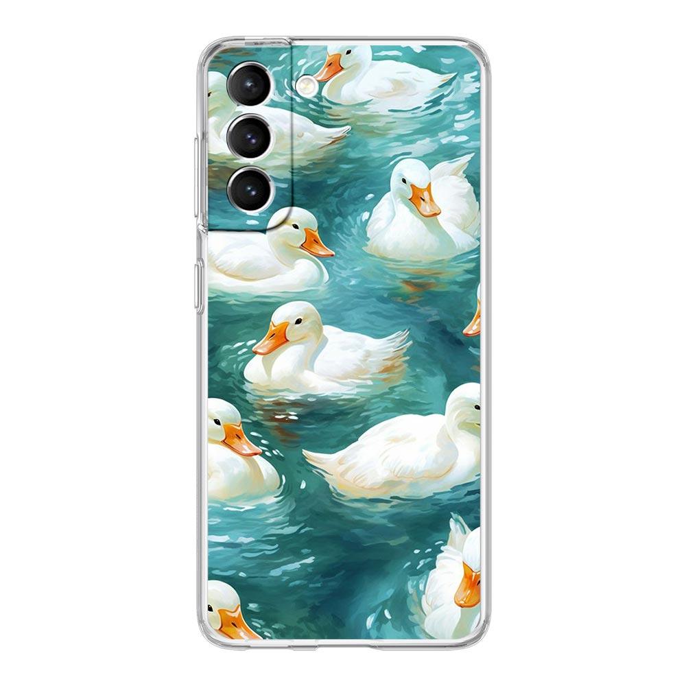Phone Case For Samsung Galaxy S24 Plus S23 S22 S21 S20 FE Ultra 5G S10 S10E S9 Soft Clear Silicone Cover Cartoon Duck Goose Game