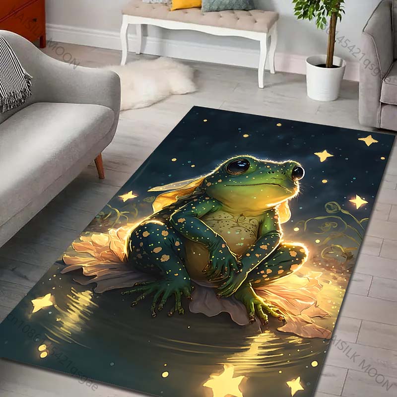 

Multiple sizes Frog sitting on lily pad Print Carpet Rug for Living Room Bedroom Sofa Doormat Home Decor Non-slip Floor Mat 40x60cm