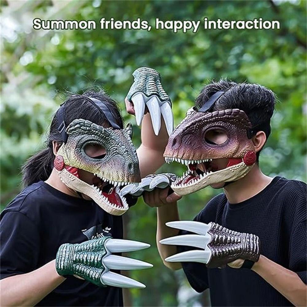 Životácká maska hlavy dinosaura Pokrývka hlavy Pohyblivá tlama Hlava dinosaura Kryt obličeje Párty Cosplay