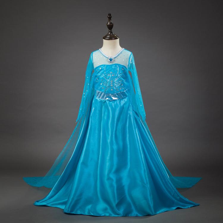 Halloween Foreign Trade Europe and America Children's Clothing Frozen Girls Dress Long Sleeve Princess Dress Girls Skirt