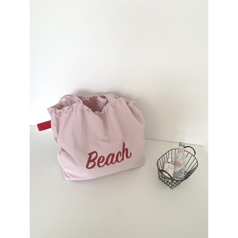 New letter printing bag women's large-capacity nylon shoulder bag casual versatile portable drawstring tote bag