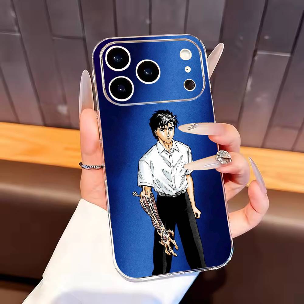Anime P-Parasyte Phone Case For iPhone17,16,15,14,13,12,11 Plus,Pro Max Soft Transparent Cover