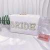 Pearl Letter Makeup Bag - Stylish Bridal Clutch & High-Value Storage Solution