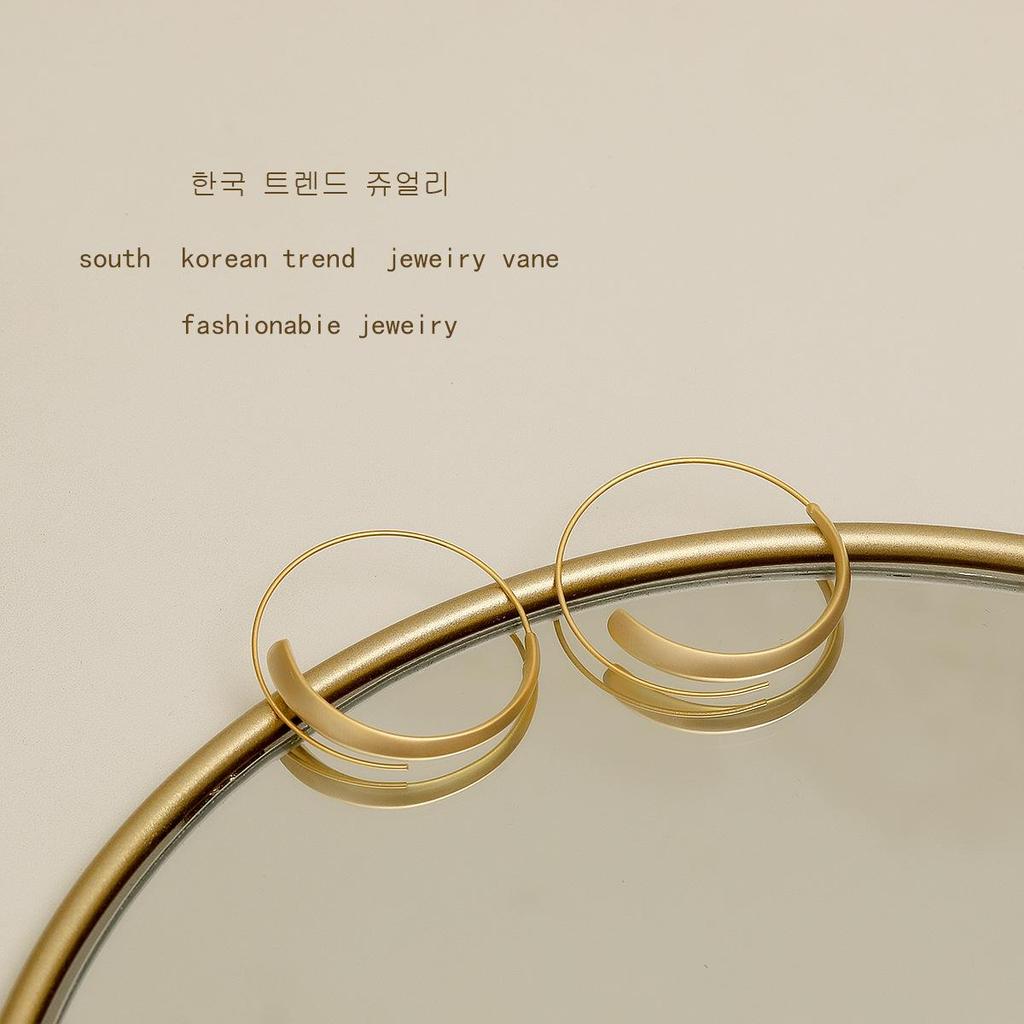 Women's Trendy Matte Hoop Earrings: Designer Retro Hong Kong Style with European, American, and Korean Minimalist Fashion.