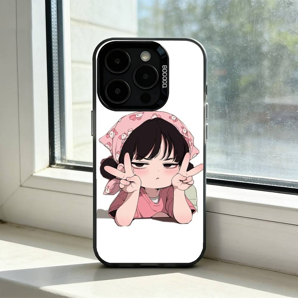 Cute Angry L-Little Girl Phone Case For iPhone 17,16,15,14,13,12,11 Plus,Pro Max,XS,Colored Silver Plated Inside Cover