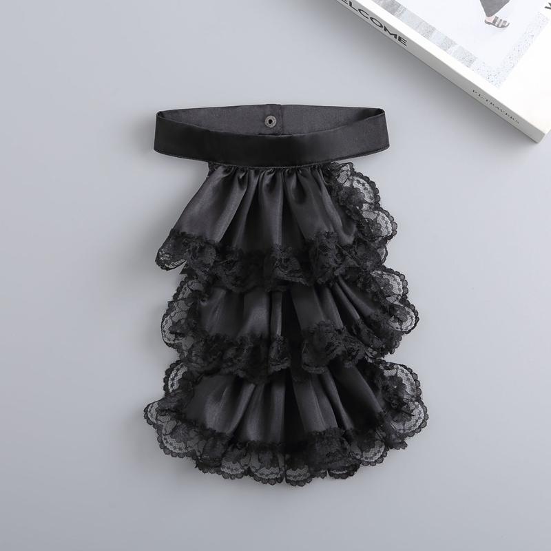 Court Detachable Lace Ruffle Fake Collar Layered Neck Collar Party Dress Decorative Neckwear Cosplay Props Accessory