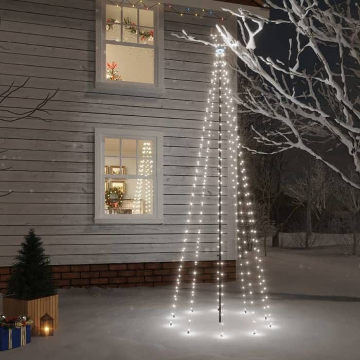 VidaXL Christmas Tree with Stake LED Christmas Tree Holiday Decoration Christmas Ornament Party Decoration Cool White 343555