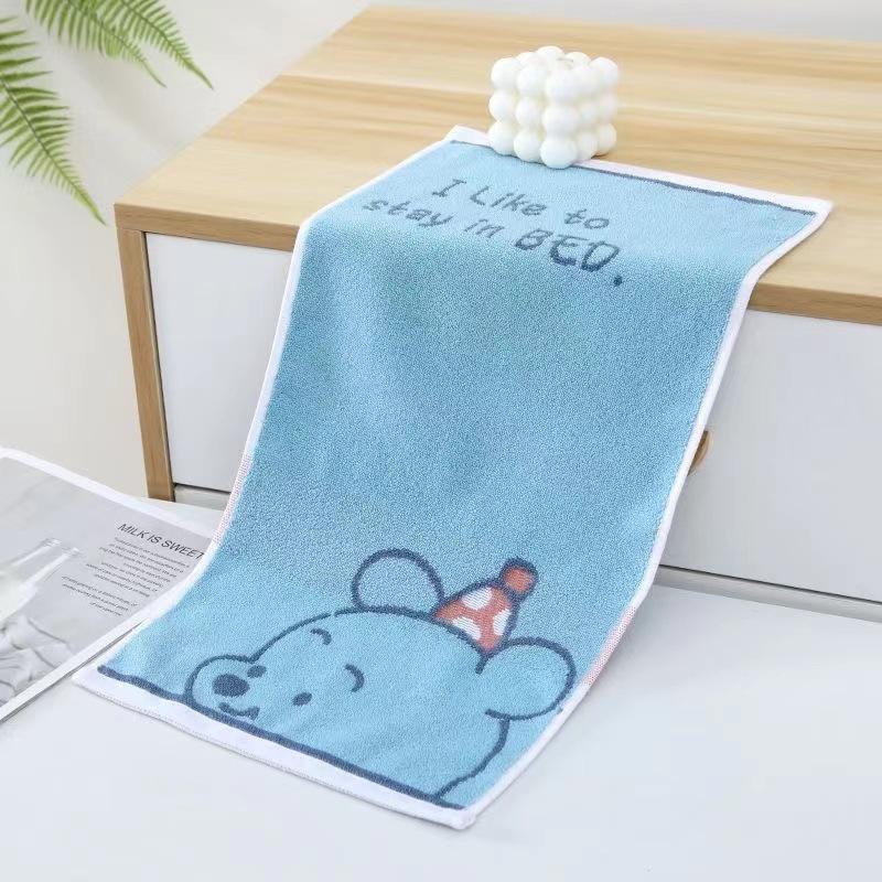 Dětský ručník z čisté bavlny s kreslenou výšivkou - Měkký a savý, Ideální pro domov, školu a školku