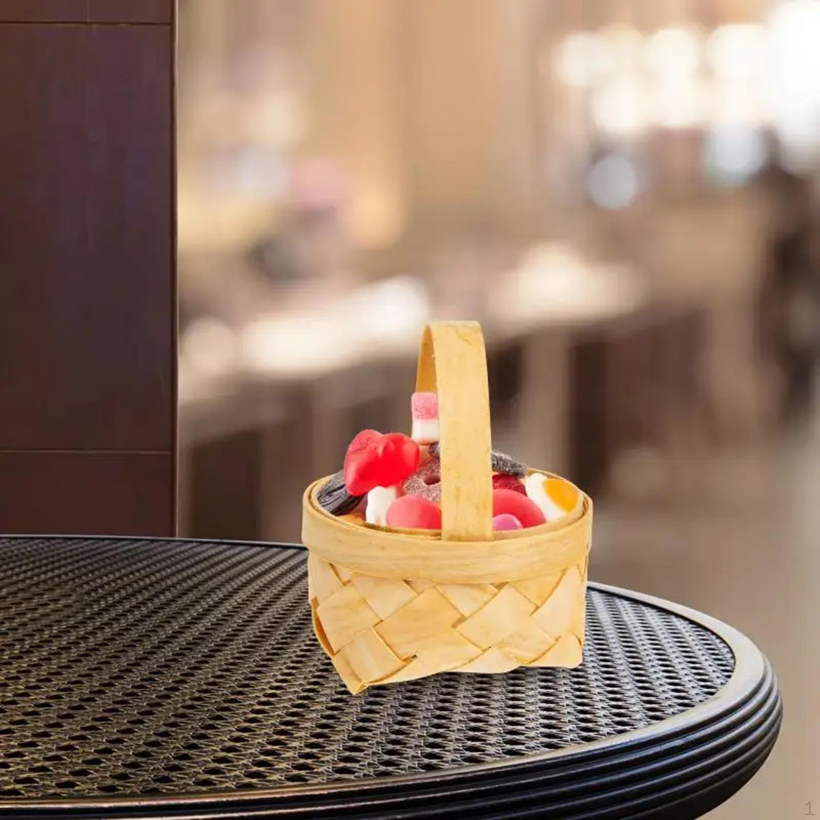 

Пасхальная корзина из бамбука, плетеная декоративная ручная корзина для хранения вещей с ручкой для вечеринки Small