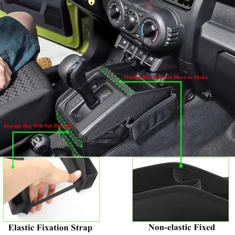 Center Console Gear Shift Side Organizer Stoarge Bag for Suzuki Jimny JB64 JB74 -2026 Interior Storage Accessories Tidying