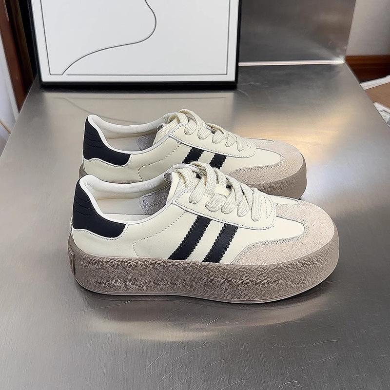 

Маленькие белые туфли женские платформа 2025 весна и осень новые кроссовки Форрест Гамп универсальные повседневные кеды маффин на шнуровке одинарные туфли 35 бежевый