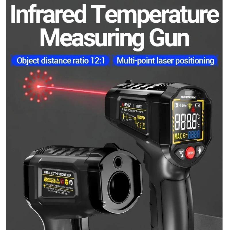 New Infrared Thermometer -50~600℃ Digital Temperature Meter Non-contact Pyrometer Tester IR Hygrometer Industrial Tool ANENG TH203 Kitchen Baked Foods