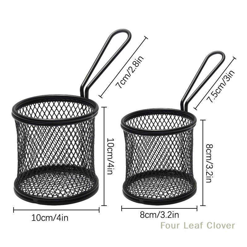 1 Stück Kohlenstoffstahl Frittierkorb Multifunktionaler Mini Pommes Frites Frittierkorb Kreativer Runder Ölgetrennter Frittierkorb