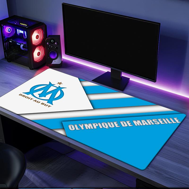 Stars Guide Olympique Marseille mouse pad, rubber base, esports desk mat, mouse pad for gamers and office use, gaming desk , easy to clean mat