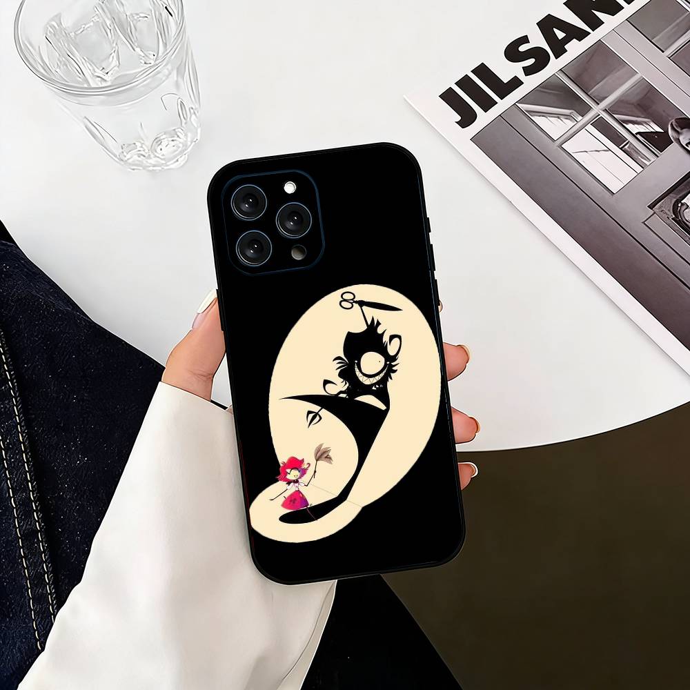 H-Hazbin Hotel N-Niffty  Phone Case For iPhone 17, 16,15,14,13,12,11 Plus,Pro Max, Others Soft Black Cover