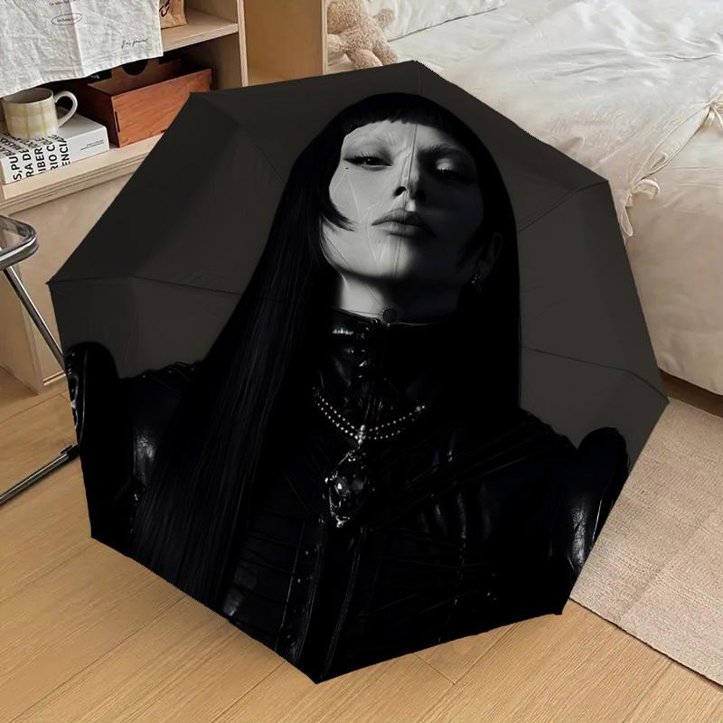 

1pc Lady Gaga Automatic Folding Umbrella, Portable Collapsible Design, Casual Outdoor Accessory L1202039
