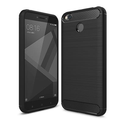 Dla Xiaomi Redmi 4X Szczotkowana Tekstura Włókna Węglowego Wstrząsoodporne Etui Ochronne z TPU
