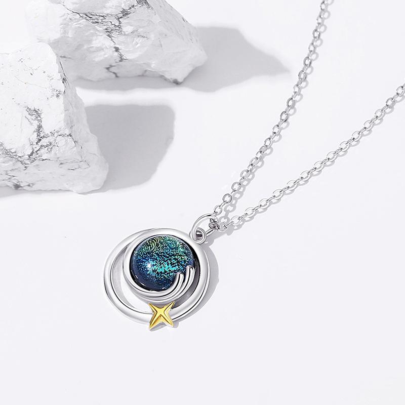 Tancise 925 Sterling Silver Classic Women Necklace Pendant Zircon Fashion Gift