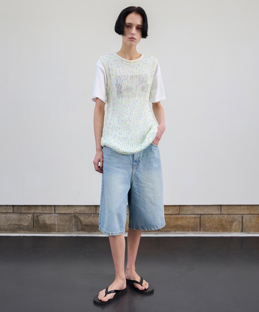 Leuba Relaxed Wide Bermuda Denim - Light Blue