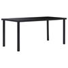 Day and Night - Day and Night Black Tempered Glass Dining Table 160x80x75 Cm