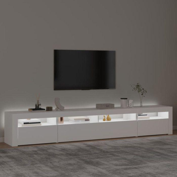 VidaXL Meuble TV avec Lumières LED Centre de Divertissement Rangement Meuble Média Meuble de Salon Salle de Séjour Maison 3152722
