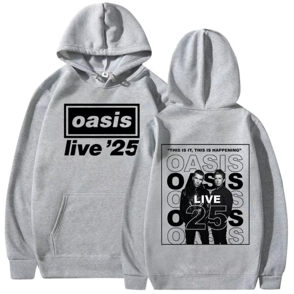 Rock Band O-Oasis Live 25 Tour Hoodies Mens Women Clothing Long Sleeves Hooded Sweatshirt Harajuku Oversized Pullover Streetwear