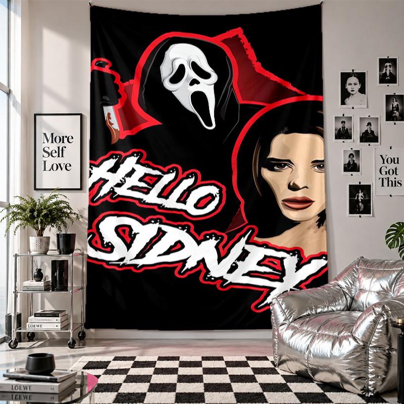 Wall TapestryScream Ghostface Art Hanging Cloth Decorative Background Cover for Room Decoration