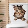 Cute Cat Toilet Stickers, Waterproof Removable Self-Adhesive Bathroom Home Decor