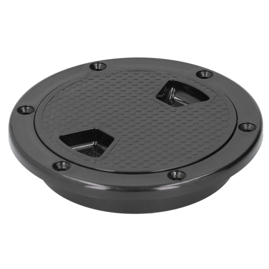 4in Boat Deck Plate ABS Round AntiUV Inspection Hatch Cover Marine Accessory Black