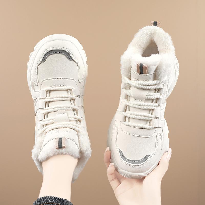 TUINANLE Šilti žieminiai sportbačiai moterims, kasdieniai sportiniai batai, riedlenčių treniruokliai, pliušinis komfortas, sniego batai