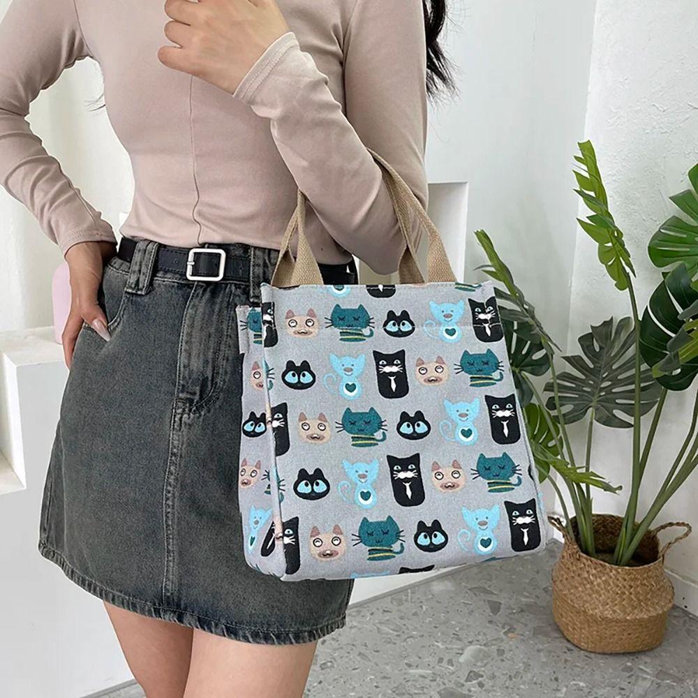 Cartoon Lunchbox Thickening Tote Bag Cute Storage Bag  Work