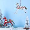 Christmas Hanging Horse Figurines Iron Rocking Horse Ornament Eye-catching Christmas Tree Pendant Home Party Festival DIY Gift