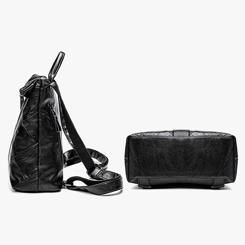 Genuine Leather Women Backpacks Diamond Quilted Daypack Fashion Lock Travelling Commuting Outdoor Backpack Soft Cowhide Backpacks