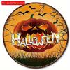 2d Flat 20*20cm, Halloween Home Decoration, Halloween Scary Pumpkin, Wooden Circular Decorative Logo, Creative Decorative Plaque, for Home, Kitchen