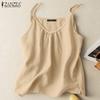 ZANZEA Canottiere da donna estive casual in cotone senza maniche