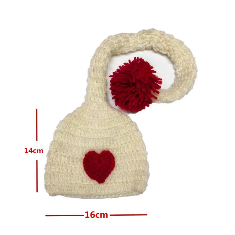Handmade Knitted Long Tailed Hat 1pc Newborn Baby Four Seasons Milky White Baby Photo Shoot Children Photography Studio Props