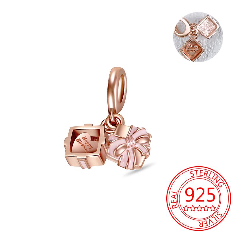 Koperen, echt roségouden, roze octopus, zomerschildpad, hartvormige hanger, geschikt voor originele armbanden, kettingen, armbanden voor meisjes