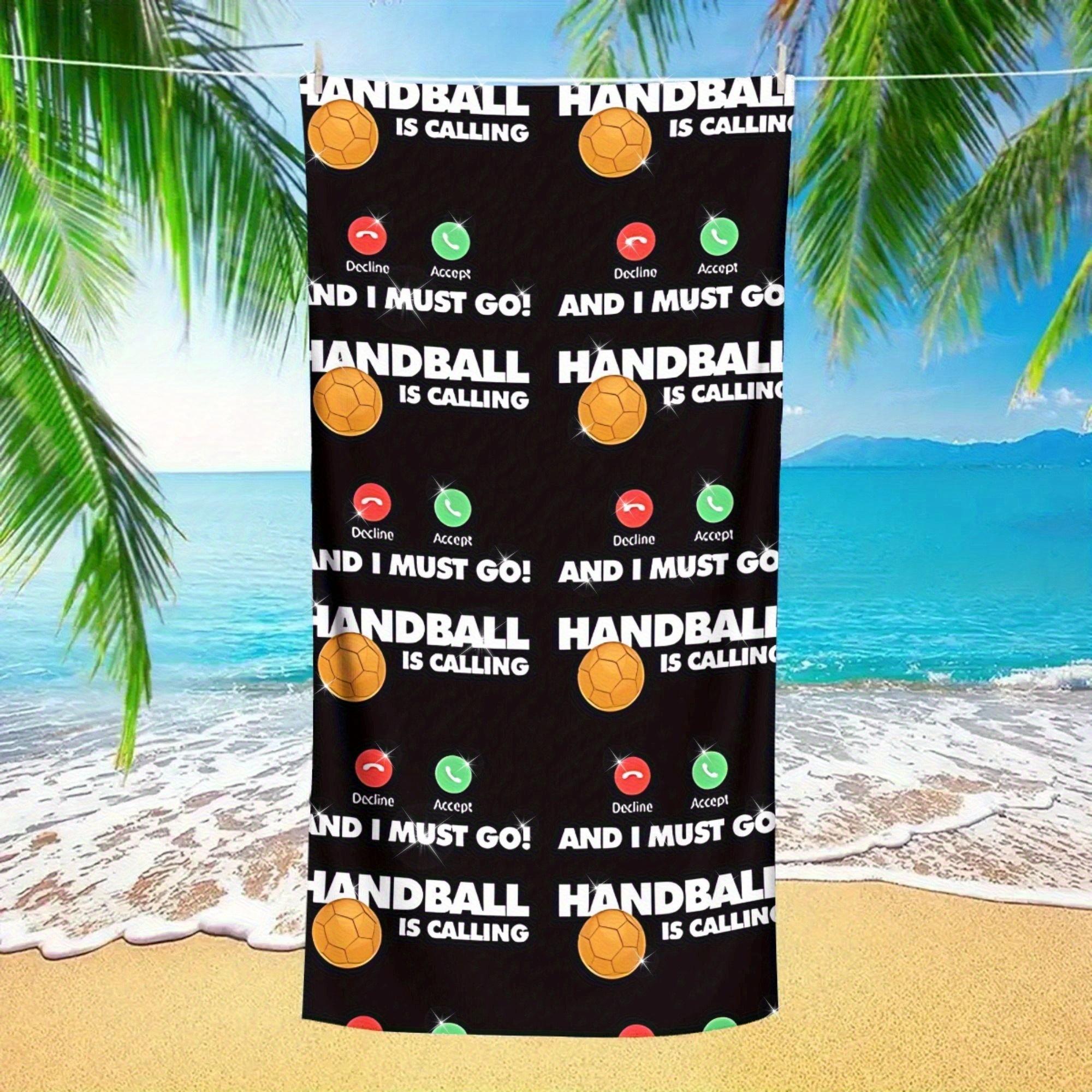 

Handball Fan Themed Quick-Dry Super Absorbent Beach Towel, Ultra-Fine Fibers for Beach Travel Camping W40*H60(CM)