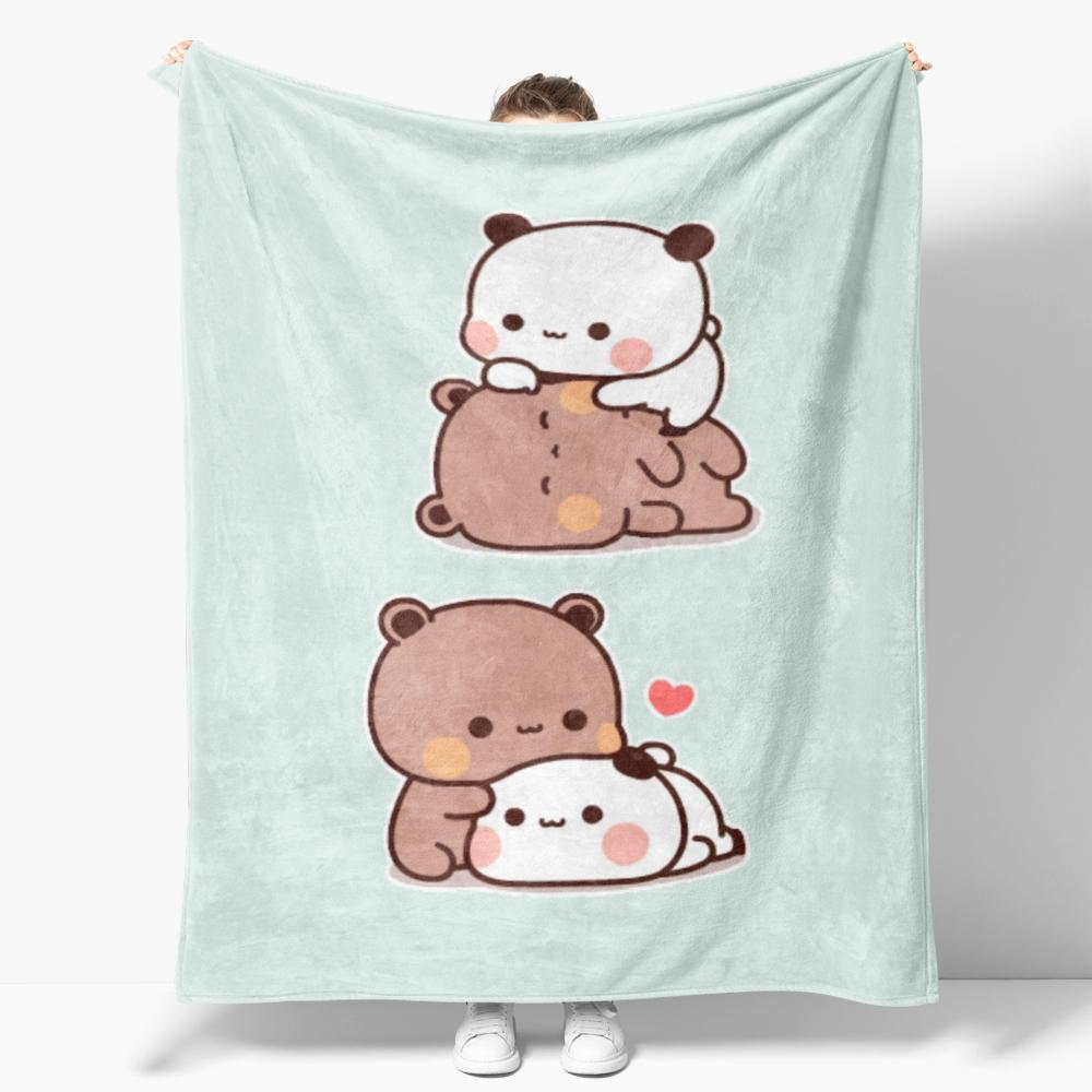 Cartoon Print Bubu Dudu Flannel Throw Blanket Series Kids Blankets Sofa Decoration Bear and Pa blankets Cozy Soft