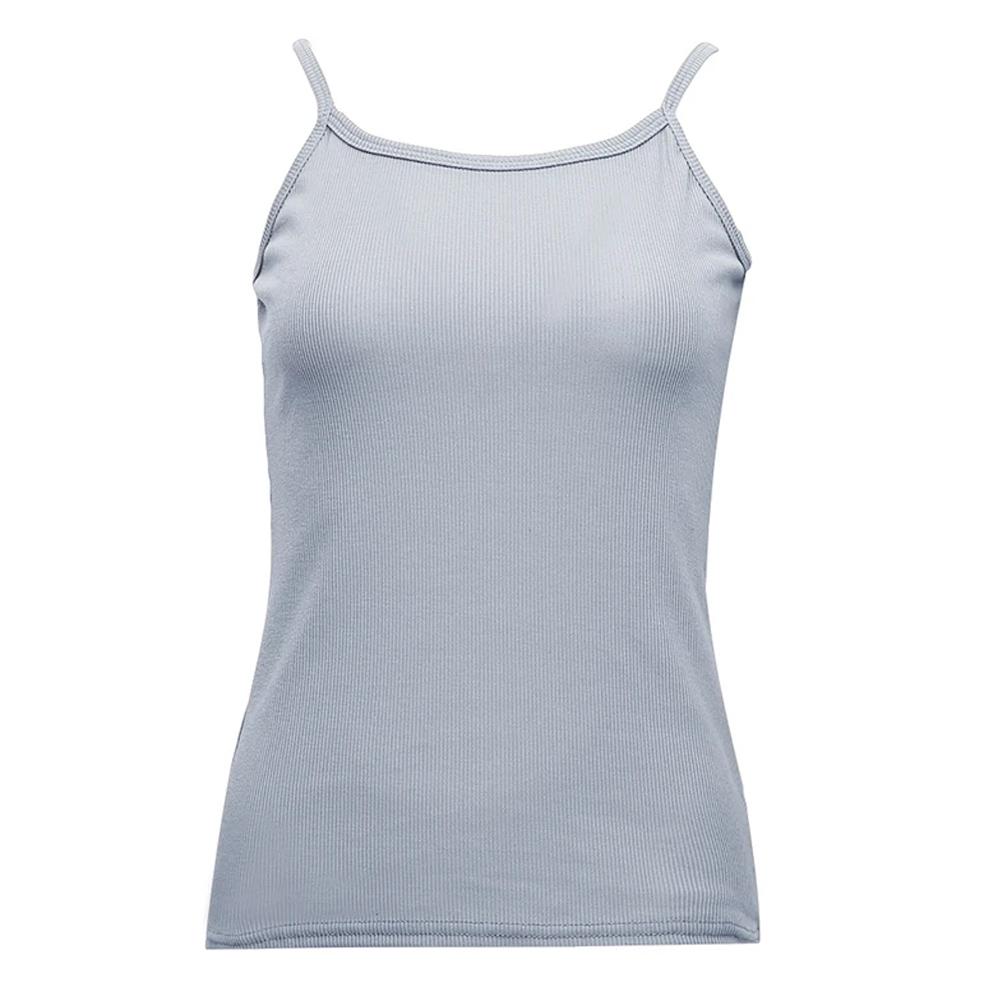 Kvinner O-hals Sommervest Ermeløs Sexy Basic T-skjorte Ribbete Tank Casual Topper