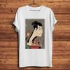 Vintage Edo Ukiyoe RaUnisex Krieger Lustig Ukiyo T-Shirt UnisexWeiß Lässig Kurzarm T-ShirtUnisex Streetwear T-Shirt Atmungsaktiv Druck