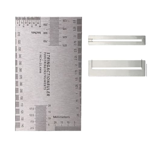 Mirhua Guitar String Gauge Ruler and Fret Polishing Plate, Fingerboard Protection, Fretboard Polishing Repair Tool, Maintenance Tool for Guitars, Bass