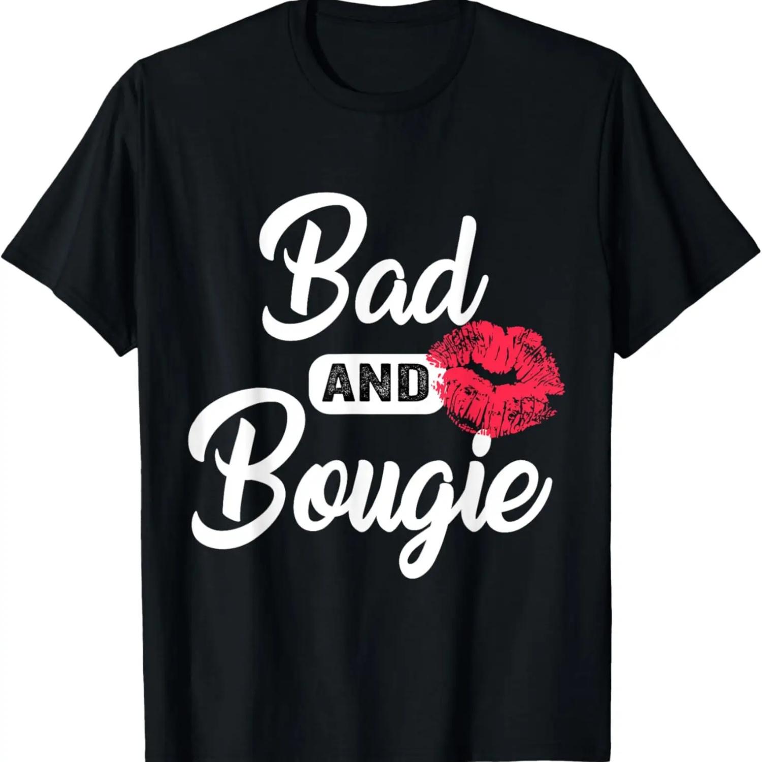 

Black History Month _ Bad and Bougie _ Melanin Poppin T-Shirt XXXXXL чёрный