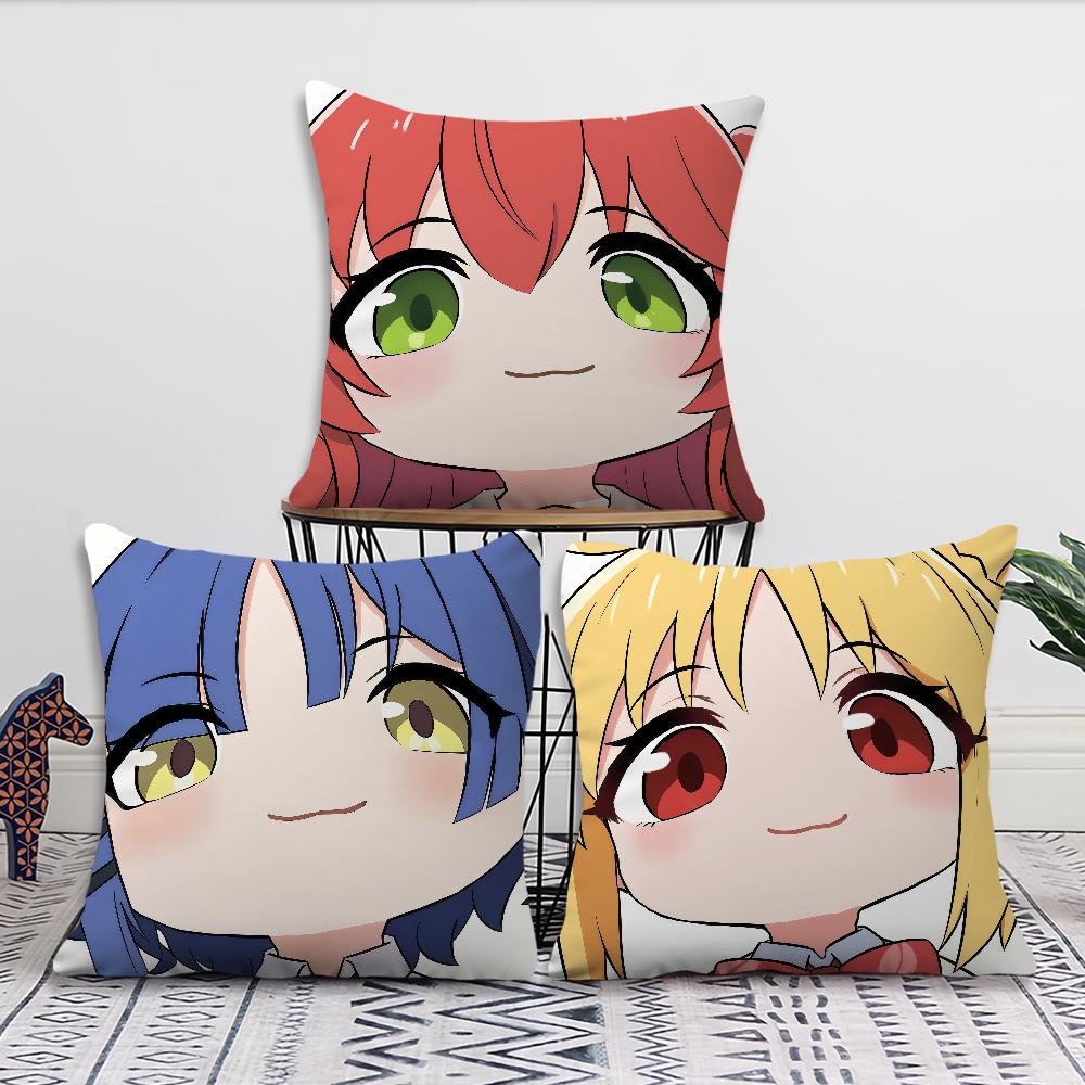 anime b-Bocchi the Rock chibi girl cushion cover Comfortable soft Pillow Case for Sofa Living Room Home Decor Protective Covers