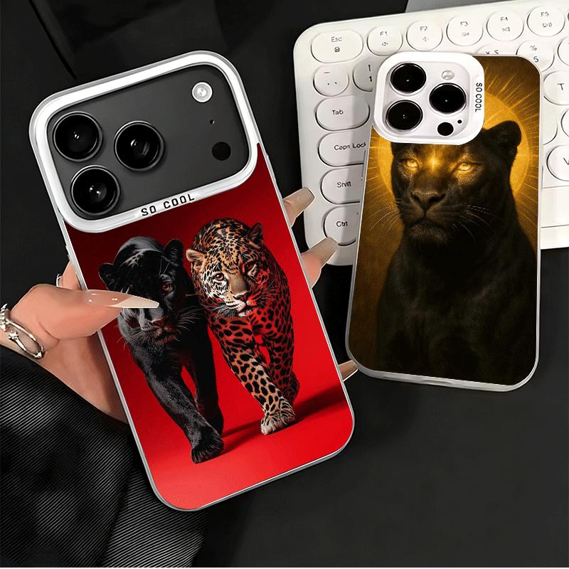 Black Panther Cool Animal Shockproof Phone Case for iPhone 17 Air 16 16E 15 Pro Max 14 Plus 13 Mini 12 Back Cover Anti Fall Fund