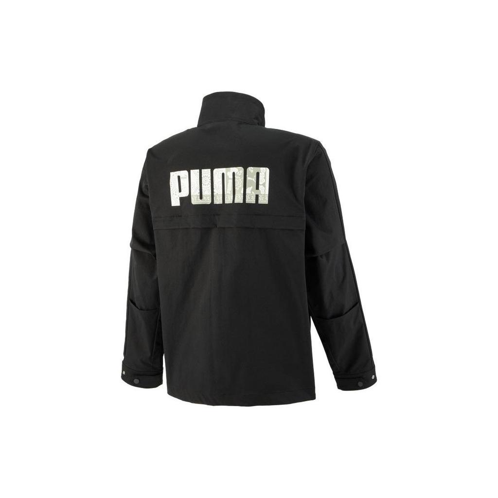 Puma Jacke mit Buchstabenlogo-Print für Herren, Schwarz 677384-01