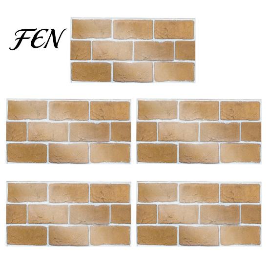 Waterproof Wall Decals for Kitchen 5Pcs Vintage Brick Tile Stickers, Oil?Proof Wallpaper, Peel Oil Proof Stickers Bathroom & Stick Backsplash Living