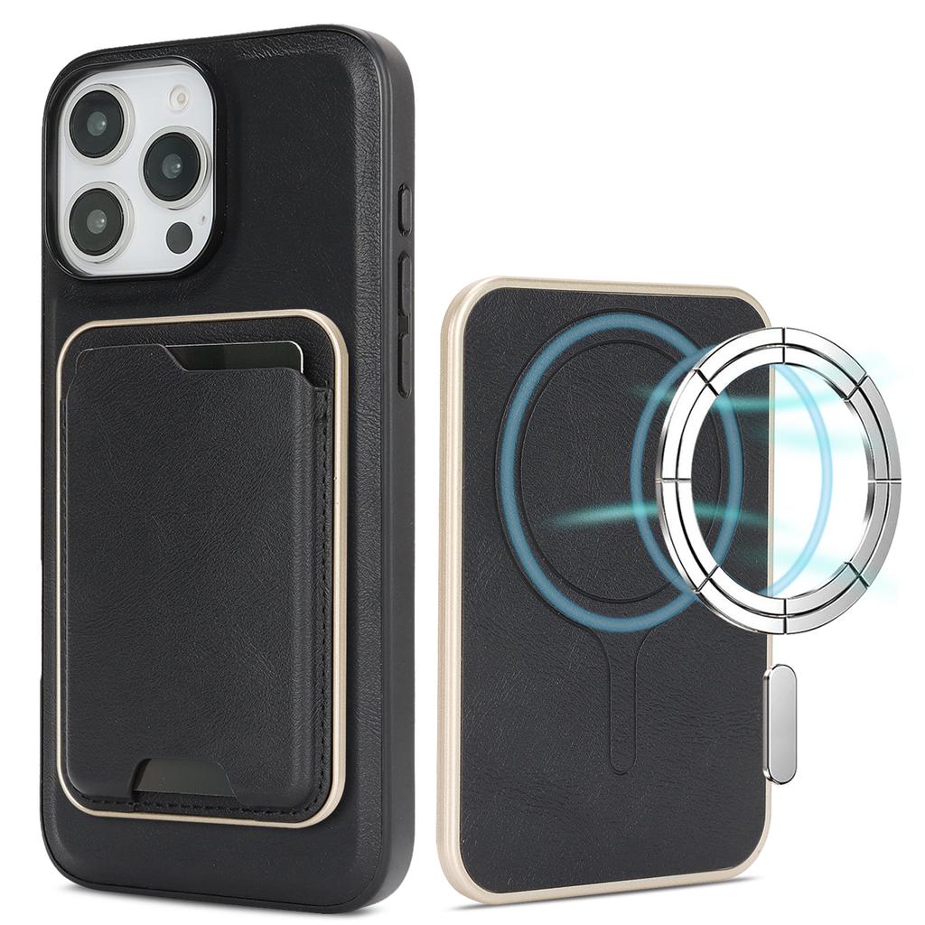 For iPhone 13 Pro Max Case Compatible with MagSafe Ultra Thin Card Holder PU Leather Coated TPU Cover